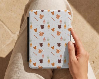 Charming PU Leather Kindle Case with Disney Snack Designs, Perfect Gift for Readers
