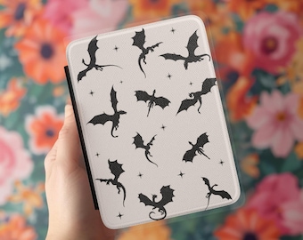 Minimalist Dragon Hülle Fantasy Kindle Paperwhite Signature Edition Hülle Fliegen Silhouette Muster Design modern Accessoire Leserschutz