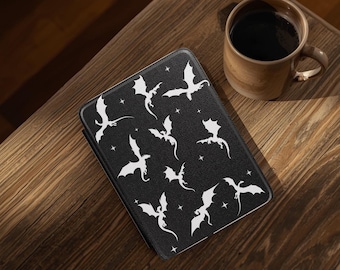 Black Dragon Kindle Hülle, Minimalist Fantasy Reader Hülle (passend für Paperwhite 7")