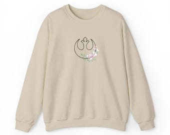 Florales Rebellen-Sweatshirt: Gemütlicher Sci-Fi Rundhalsausschnitt