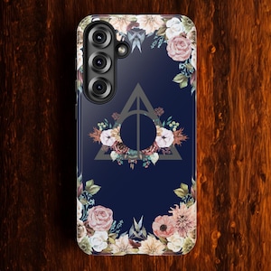 Harry Potter Case, Deathly Hallows Ravenclaw Floral Design | Wide Compatibility No MagSafe | iPhone Samsung Pixel