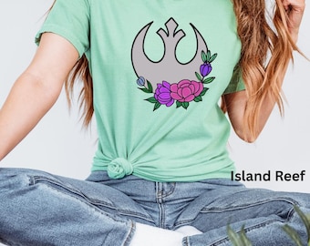 Floral Galactic Rebellion Shirt | Comfort Colors Graphic Tee | Space Saga Inspired Geek Chic Top