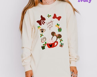 Holiday Just A Girl Christmas Long Sleeve Shirt | Geek Chic Holiday Comfort Tee | Mickey-Inspired Cozy Christmas Top | Gift for Disney Fans