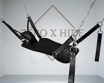 Leather sex Swing | Hanging Sling with Stirrups for Adults