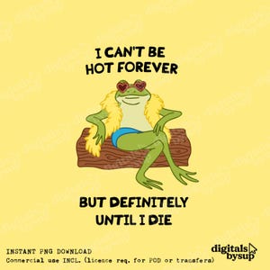Sassy Frog PNG Sublimation - Funny Diva Animal Clipart, Retro Cute Frog Digital Download, Glamorous Frog Art for Shirt or Mug