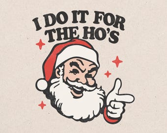 Funny Santa PNG: Naughty Christmas Design (Digital Download)