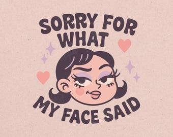 Sarcastic Snarky Face PNG: Retro Humor, Sassy Attitude (Digital Download)