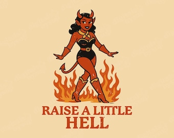 Demon Cowgirl PNG – Funny Devil Western Clipart (Digital Download)