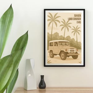 TOYOTA FJ40 LANDCRUISER - impresión digital - estilo vintage - con o sin texto