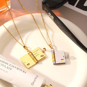 Custom Engraved Love Letter Necklace, Handmade Necklace, Valentine&#39;s Day&Anniversary Gift, Love Letter Necklace, Unique Valentine&#39;s Day Gift