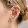 Silver Antler Ear Climber Cuff Branch Vine Wrap Earrings