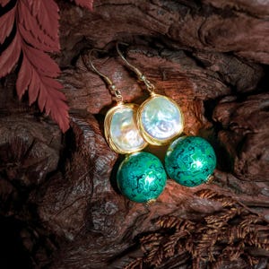 Baroque Pearl Dangle Earrings. Handmade Baroque Pearl Earrings. Top-Quality Natural Pearl Earrings. High-End Jewelry Gift. Luxurious Earring