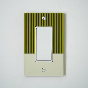 Japandi Light Switch Cover - Matcha Green Vertical Slat Wall Plate