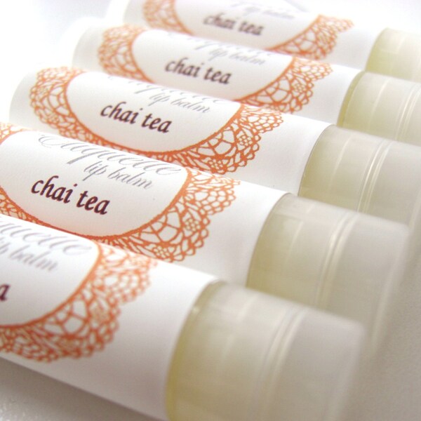 Chai Tea Lip Balm, fall flavor lip gloss, chai spice lip balm