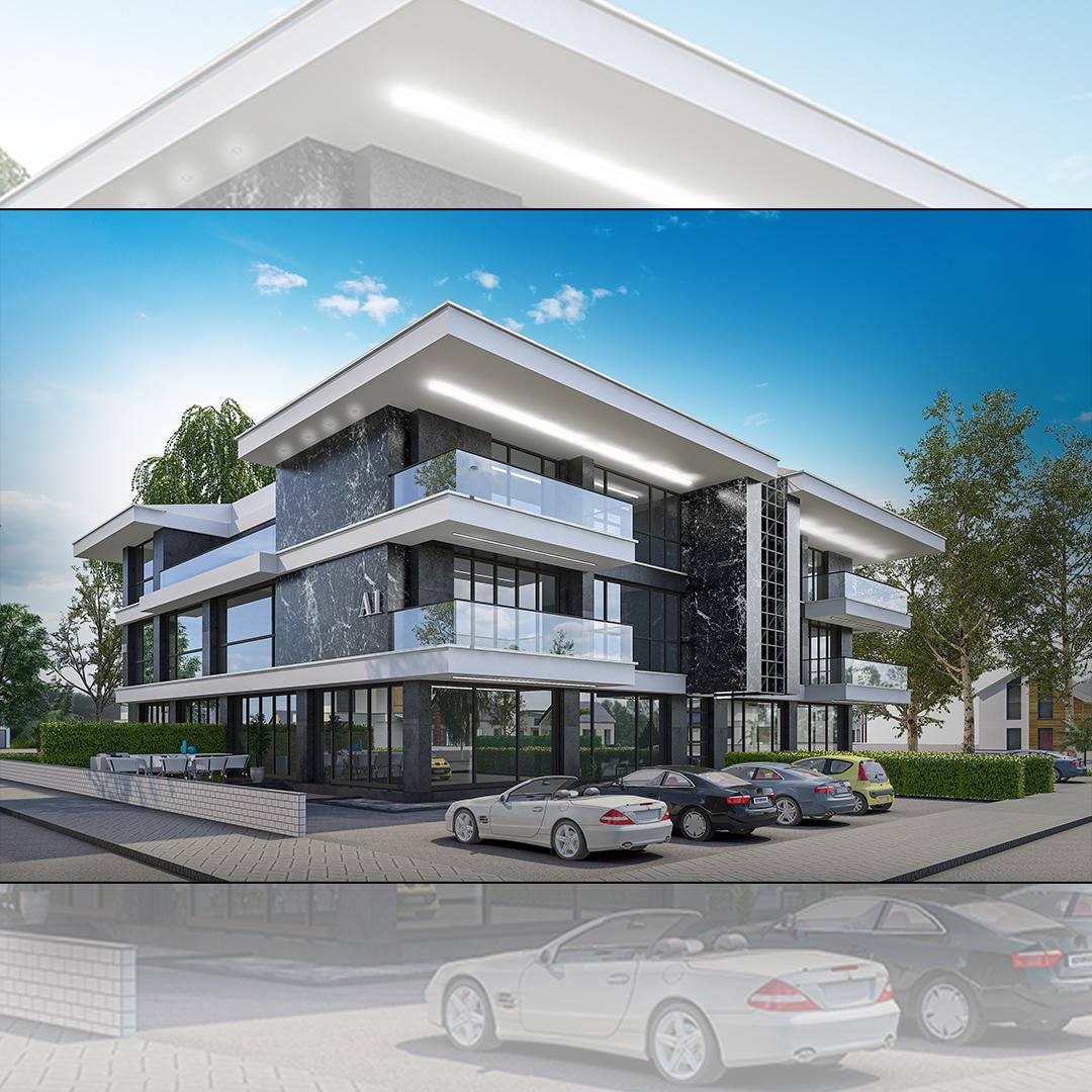 Twin House,combined House,luxury Residence,triplex,exterior House 3D ...