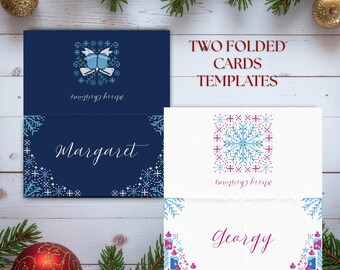 Christmas Place Card Canva Template | Editable Printable | Retro & Coquette Design