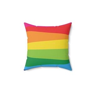 Vibrant Rainbow Faux Suede Square Pillow | LGBTQ+ Pride Décor, Home Accent, Colorful Cushion, Gift for Pride Month