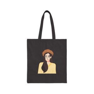Stylish Canvas Tote Bag with Chic Illustration, Reusable Shopping Bag, Eco-Friendly Grocery Tote, Perfect for Everyday Use or Gifts