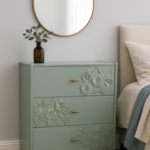 Anthropologie Inspired Floral Table With Drawers