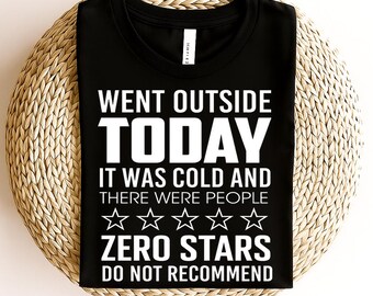 Went Outside Today Very Cold There Were People Zero Stars Do Not Recommend Png, Funny Introvert, Funny Saying Png, Digital Download