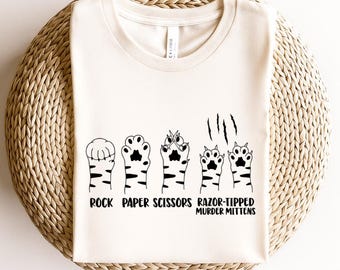 Rock Paper Scissors Png, Razor Tipped Murder Mittens, Cat Paw Png, Funny Cat Lover Saying, Cat Scratch, Scratches Png, Funny Cat Shirt Png