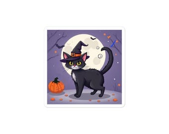 Adesivo gatto strega
