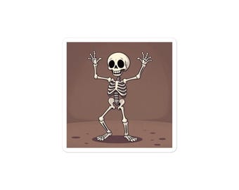 Cartoon Skeleton Sticker: High Opacity Vinyl