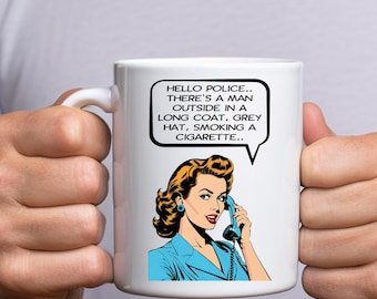 There's A Man Outside Mug | Gary Numan Inspired 80s Music Gift | Funny Coffee Cup for Musicians, Home Studio, Retro Pop and Synth Fans