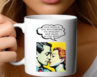 Ever Fallen In Love - New Wave Pop Art Mug – 11oz Comic-Style Ceramic Coffee Mug for Punk Rock Fans & Lovers of 70s and 80s Music