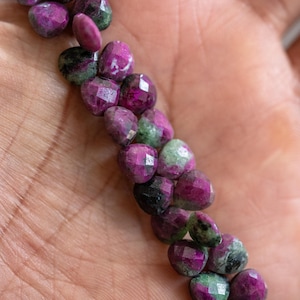 Ruby Zoisite Natural Beads Gemstones 8mm Aussie Stock - Faceted - 10 pcs - Fair Dinkum Beads