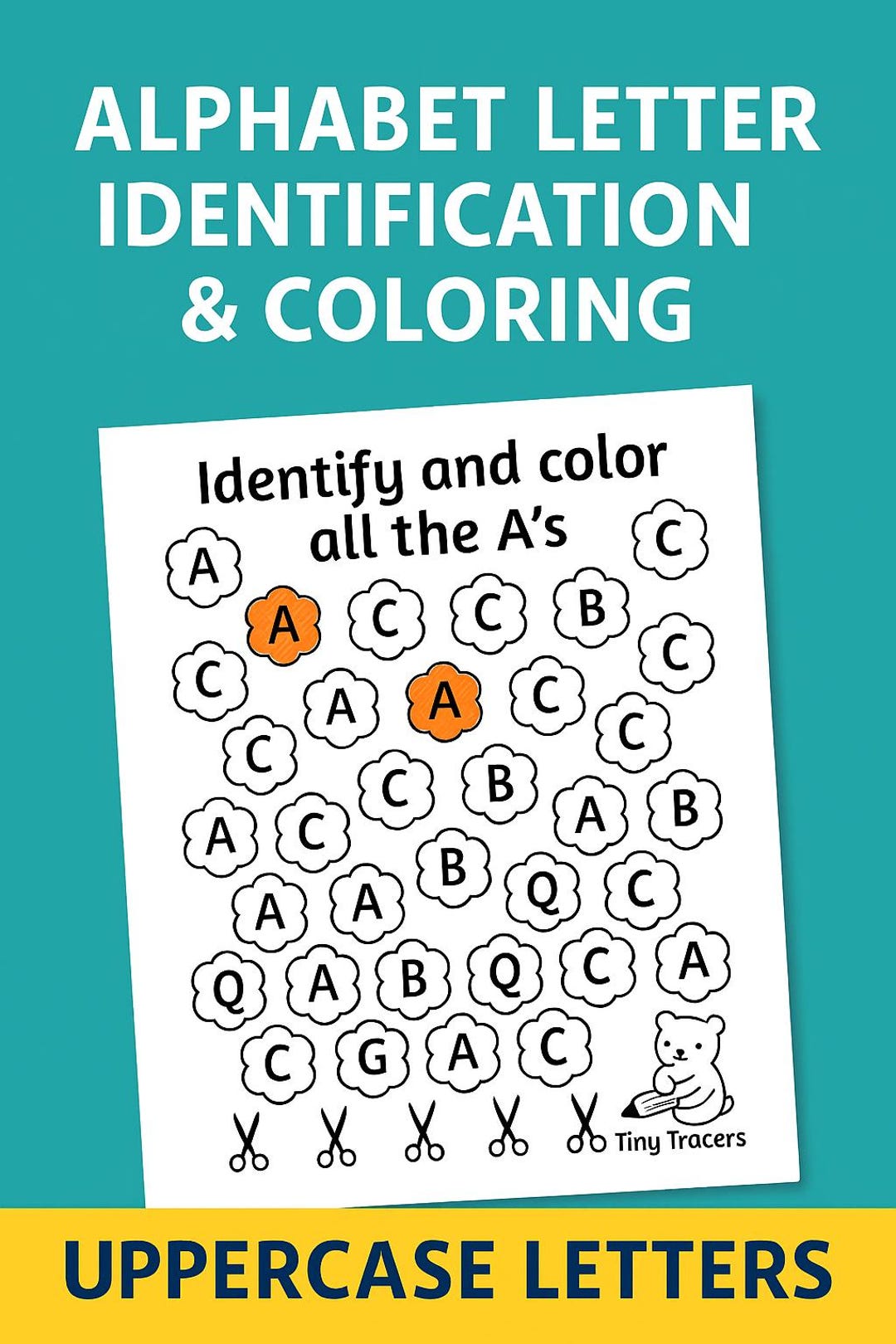 Dibujos para colorear del alfabeto en mayúsculas (A-Z): Hojas de ...