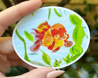 Chubby Goldfish Sticker | Hand-drawn Waterproof Matte Vinyl Sticker