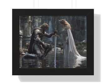 Poster Print, Lady of Lake Excalibur, Wall Art Decor, King Arthur Gift, Medieval Fantasy Home Decor