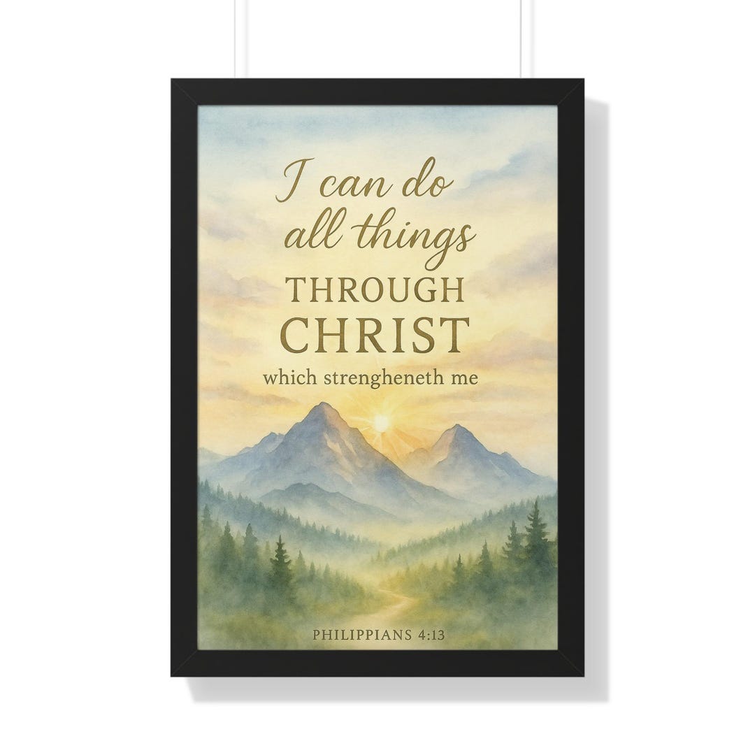 Bible Verse Framed Poster, Inspirational Wall Art, Christian Scripture ...