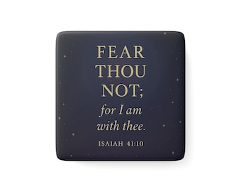 Porcelain Magnet, Scripture Magnet, Religious Gift, Bible Verse Decor, Fridge Magnet, Christian Home Decor, Inspirational Quote, Square