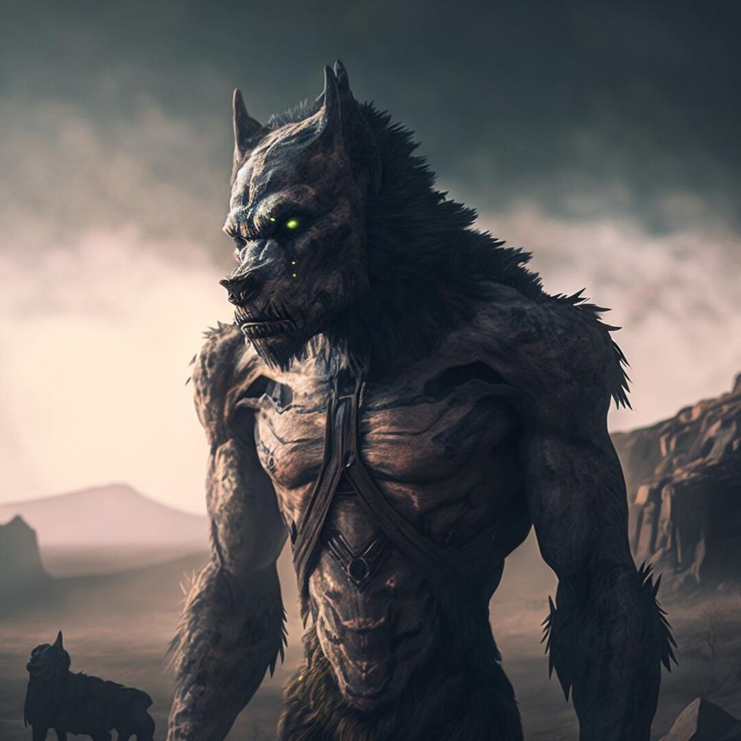 Alpha of the Ashen Moon – Werewolf Fantasy Art, Dark Gothic Digital ...