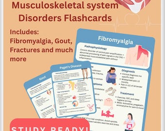 NCLEX Med-Surg Flashcards: Musculoskeletal System Study Guide (Printable/Digital Download