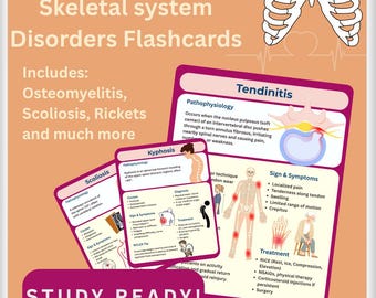 NCLEX Med-Surg Flashcards: Skeletal System Study Guide (Printable/Digital Download