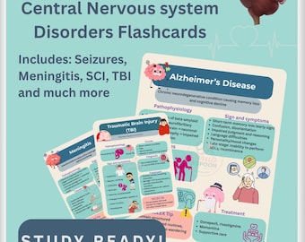 NCLEX Med-Surg Flashcards: Central Nervous System Study Guide (Digital Download)