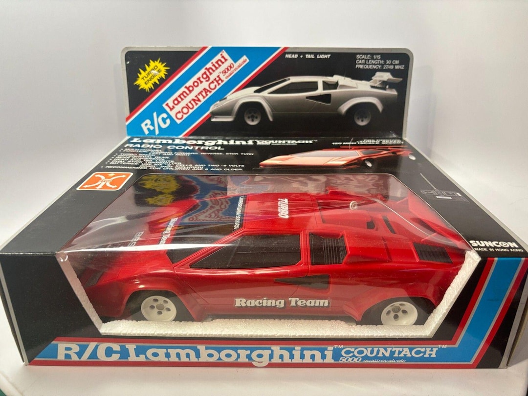 New Vintage Lamborghini Countach 5000 Qv Rc Car Suncon Radio Controlled ...