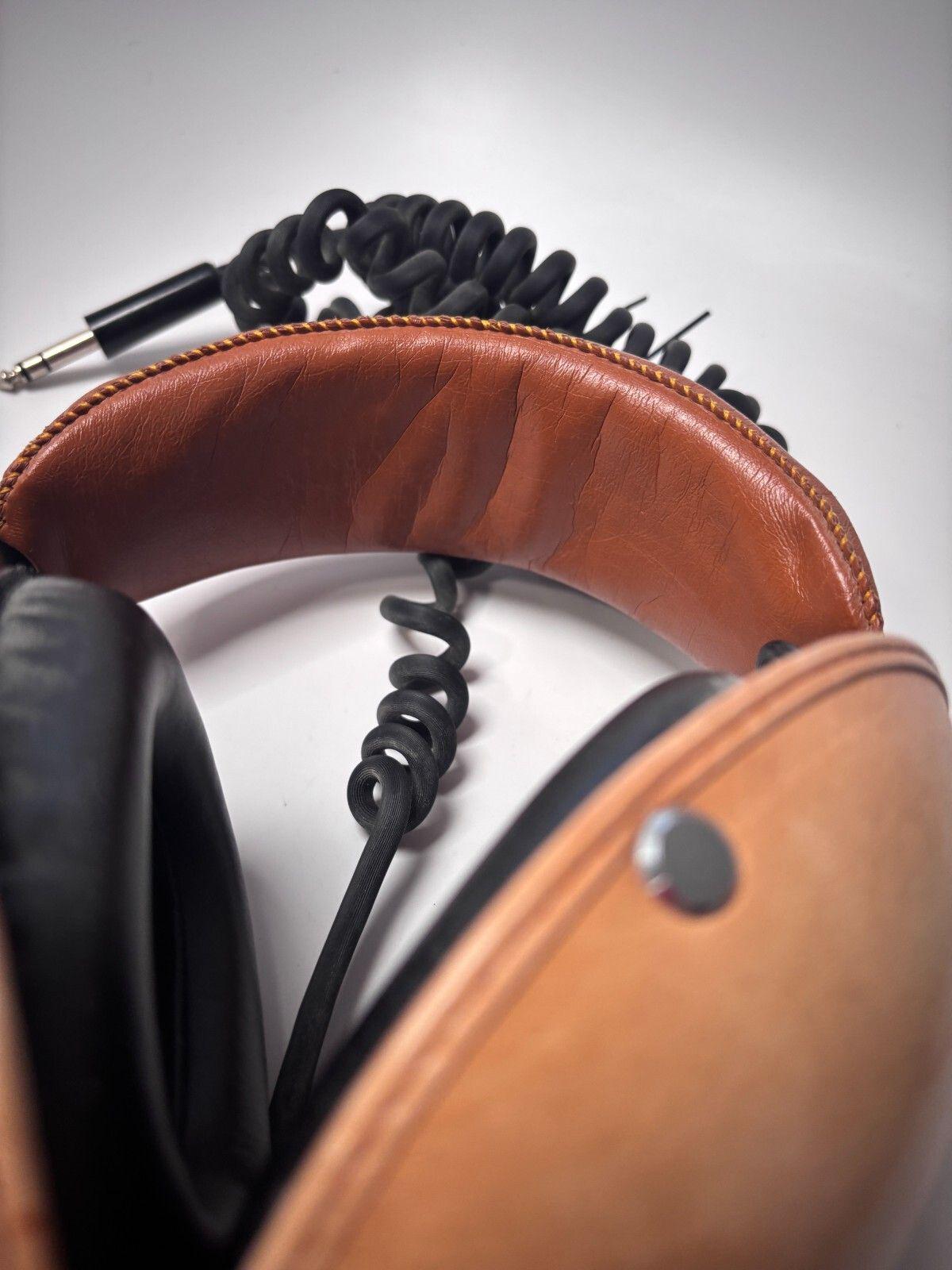 Vintage Kenwood Stereo Headphones KH-71 8 OHM Japan Light Brown