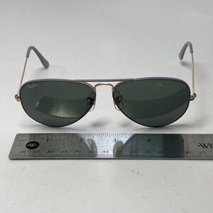 Gafas de sol RayBan Aviator doradas, pastel, moradas y violetas, B&L Vintage 58 14 imagen 8