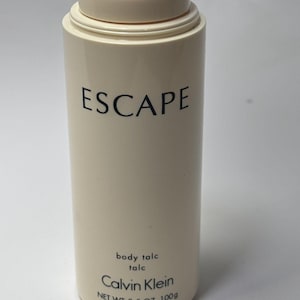 75% FULL Calvin Klein Escape Body Talc Powder 90&#39;s Perfume Rare 3.5oz Full Size