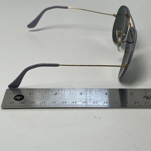 Gafas de sol RayBan Aviator doradas, pastel, moradas y violetas, B&L Vintage 58 14 imagen 7