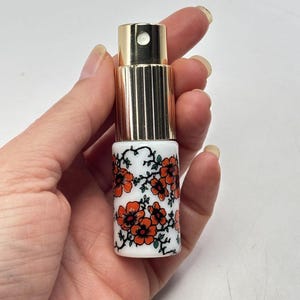 VTG Porcelain West Germany Perfume Bottle Atomizer Travel Purse Spray 70s Floral Bild 4