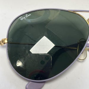 Gafas de sol RayBan Aviator doradas, pastel, moradas y violetas, B&L Vintage 58 14 imagen 2