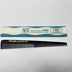 Vintage Ace Hard Rubber Comb - Etsy