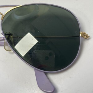 Gafas de sol RayBan Aviator doradas, pastel, moradas y violetas, B&L Vintage 58 14 imagen 3