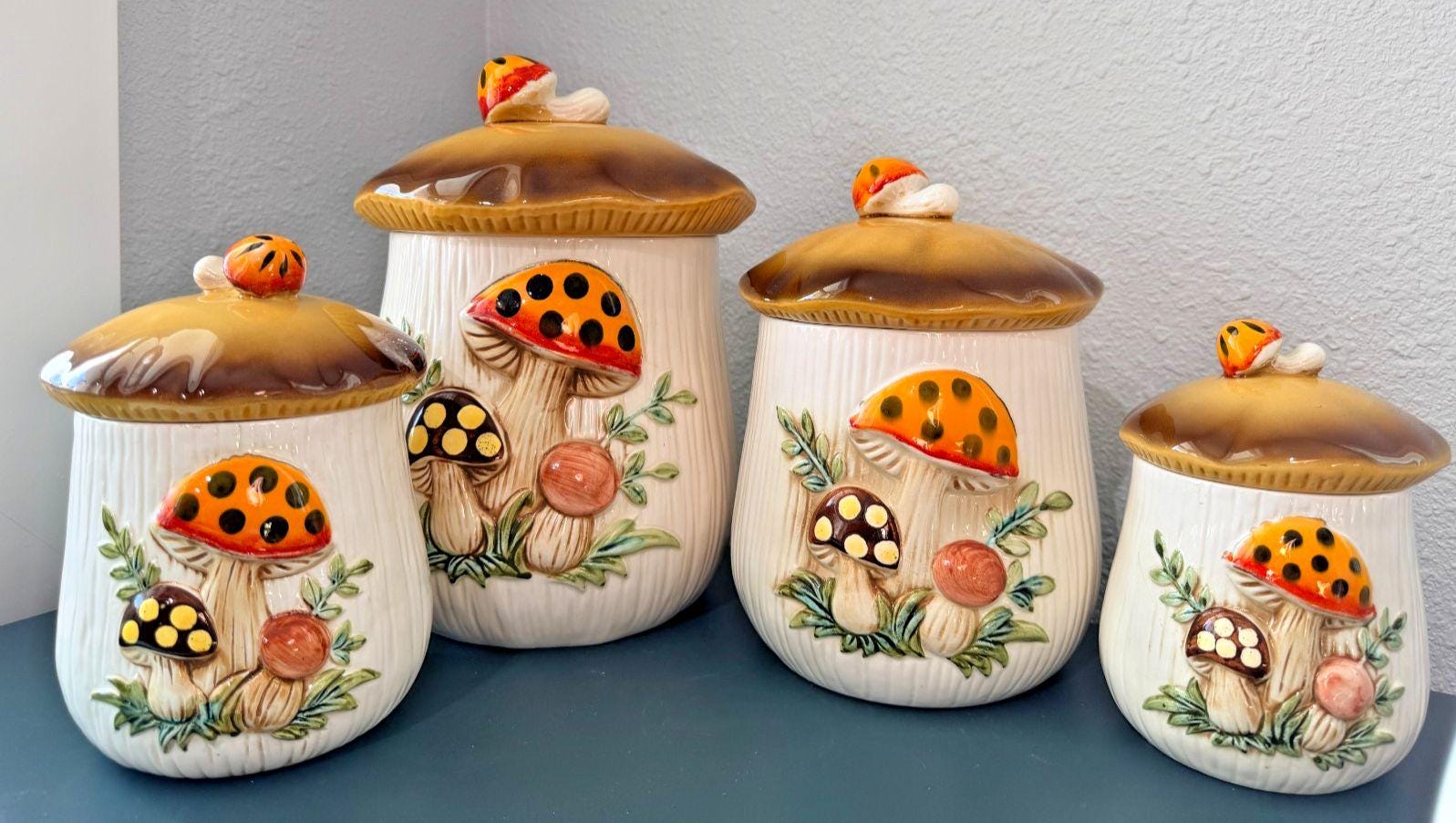 Sears Roebuck Merry Mushroom Canister Set - Etsy