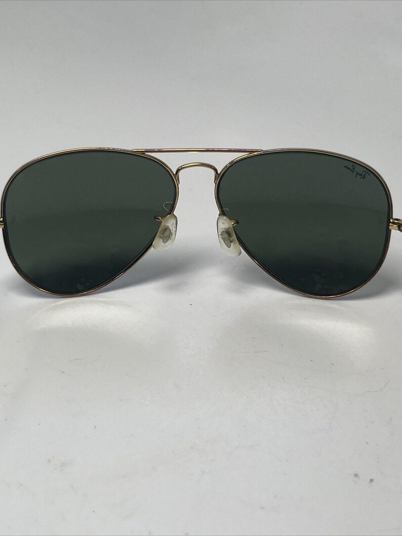 Gafas de sol RayBan Aviator doradas, pastel, moradas y violetas, B&L Vintage 58 14 imagen 6